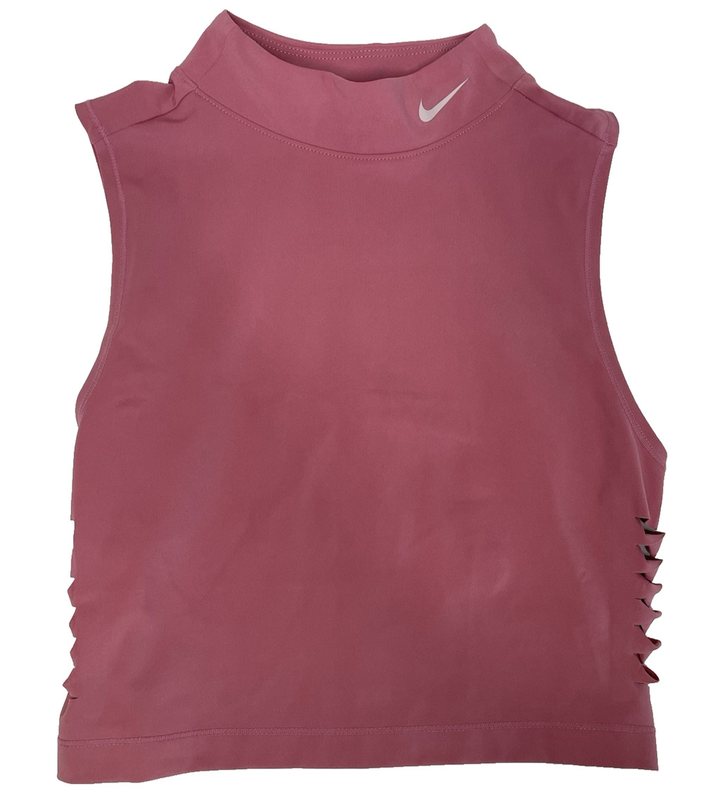 Nike Pro Dri-FIT Pink Cutout Side Sleeveless Athletic Crop Tank Top Womens Small